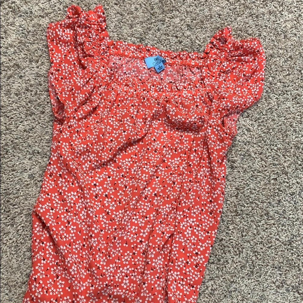 Orange flower blouse